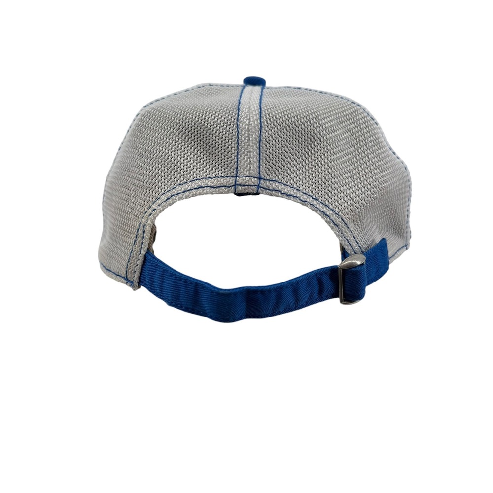 NCAA Kansas Jayhawks Trucker Hat Blue Plaid Brim Mesh Back Signatures Adjustable - Picture 4 of 7